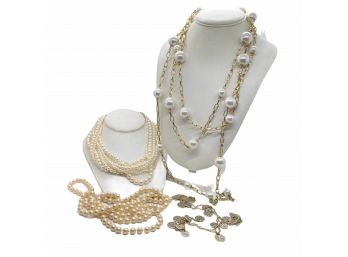 Various And Sundry Pearls And Necklace Collection - 4 Pieces