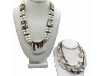 White And Bright Collection - 2 Neckpieces