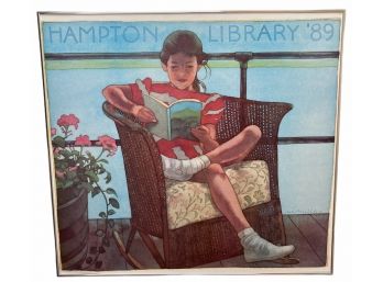 Framed Poster 'Hampton Library' 1989 26' X 24'