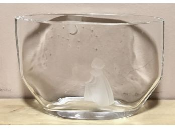 Signed Etched Crystal Vase