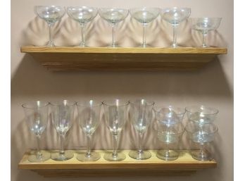 A Set Of MCM Opalescent Glass Stem Wear, Fifteen Pieces.