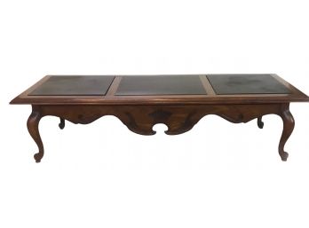 Vintage Queen Anne Style Coffee Table With Slate Inlay Top