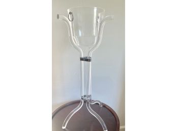 MCM Lucite Champagne Bucket With Tripod Stand