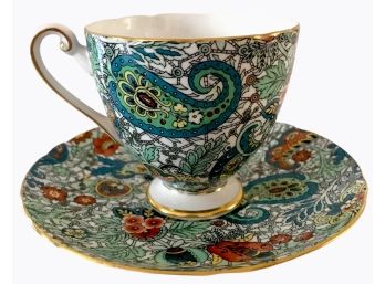 Shelly Paisley Gold Rimmed  Bone China Cup & Saucer