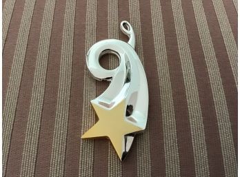 Contemporary Silvered Falling Star Pendant