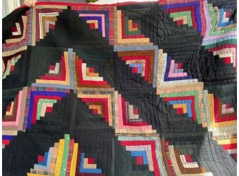 Vintage Amish Log Cabin Quilt