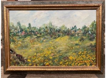 Impressionist Oil On Canvas, Blackeyed Susans, Signed