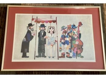 Jovan Obican, Jewish Wedding Lithograph, Pencil Signed