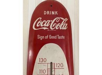 Vintage Coca-Cola Soda Metal 30' Cigar Thermometer Sign