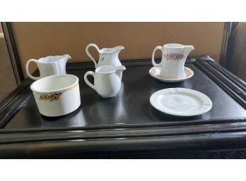 A Group Of  Creamers Sugar Bowls & Ash Tray - Rosenthal,   Rego, Huntschenreuther, Schonwald  & More