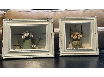 Dennis East International Inc. White Washed Shadow Boxes Pair