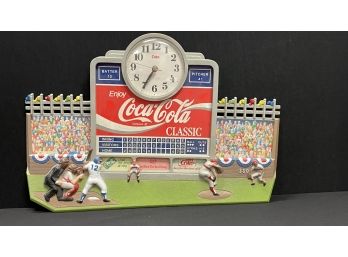 A Vintage Coca-Cola Classic Baseball Scoreboard Battery Clock By  Burwood Made In USA