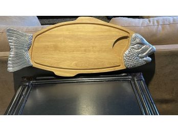 Stafford By Strata Group Fish Metal & Wood Serving Platter