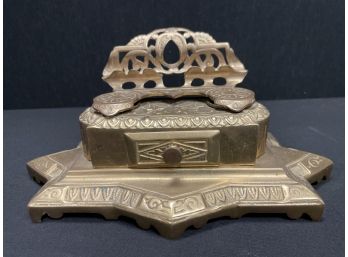 A Vinatage Brass Inkwell