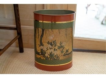 Chinoiserie Round Tole Waste Paper Basket