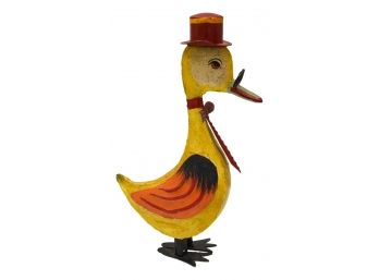 Quirky Metal Duck Figurine With Glasses