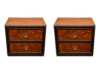 Pair Of Dixie Furniture Asian Influenced Night Tables