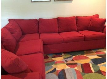 Ethan Allen Three Piece Queen Sleeper Sectional Sofa