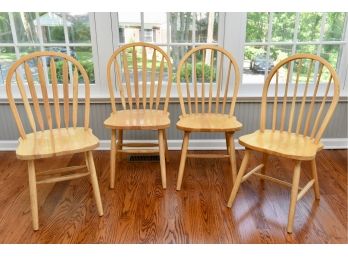 Set Of Four Windsor Style Dining Side Chairs