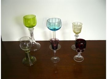 Colored Glass Stemware, 6 Pieces