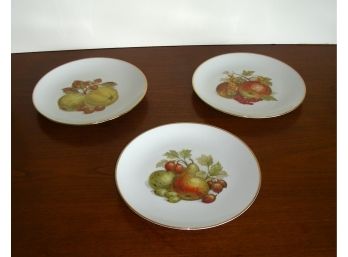 Set Of 3 Fruit Plates, Marked Bareuther Waldassen Bavaria And Germany