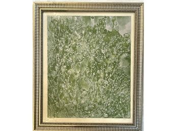 Artist Proof Organos C. Baldwin Meadow Framed Pencil Signed Abstract Green Lithograph