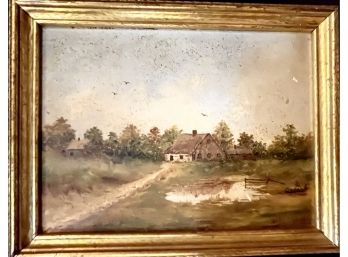 Signed D.A. Fisher 1899  Victorian Oil Landscape On Board