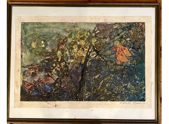 Colorful Organos Baldwin Signed Abstract Lithograph