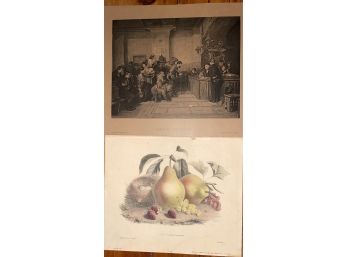 2 Prints Of Vintage Engravings