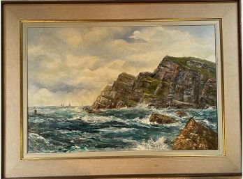 Wave Painting Paul Beaugrand Signed 1960's