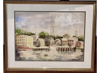 Signed Watercolor Of Booth Bay Harbor By W. Williams