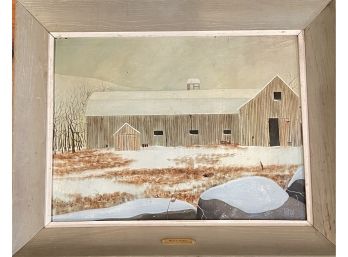 Country Homestead Painting On Board By Ward H. Nichols