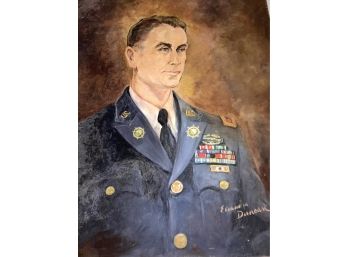 Eleanora Duncan Signed Oil On Canvas Portrait Of Military Officer