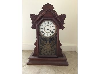 Antique Eastlake Walnut Mantel Clock