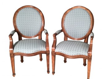 Hendredon Artisan Oval Back Arm Chairs - Pair - Perfect Condition!