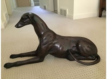 Bronze Statue Whippet Lying Down 24 X 11.5H