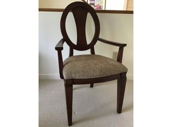 Ethan Allen Arm Chair With Taupe Chenille Seat