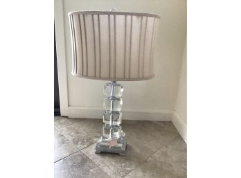 Stacked Acrylic  Modern Table Lamp With Pleated Shade - Heavy!