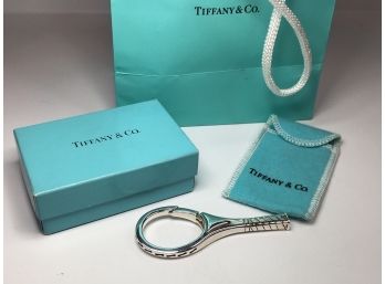 Beautiful TIFFANY & Co. Sterling Silver / 925 Tennis Racket Key Ring - With Original Tiffany Box , Pouch & Bag