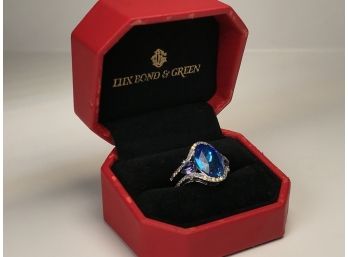 Fabulous Sterling Silver / 925 Ring With Stunning London Blue Sapphire - BEAUTIFUL / UNUSUAL Ring