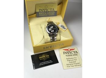 Amazing INVICTA All Steel Chronograph - Black Dial - $595 - Tachymeter - Brand New In Box - VERY NICE !