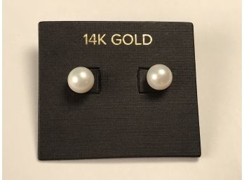 Lovely Brand New 14kt Gold & Freshwater Pearl Earrings - VERY Pretty Pair Of Earrings - $295 Retail