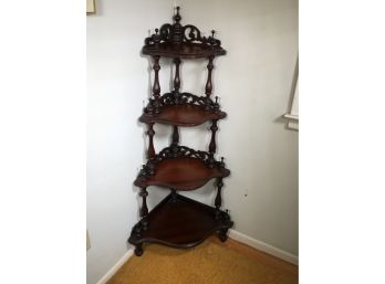 Lovely Antique Walnut Victorian What Not Shelf - Surprisingly Sturdy / Stable GREAT CONDITION !