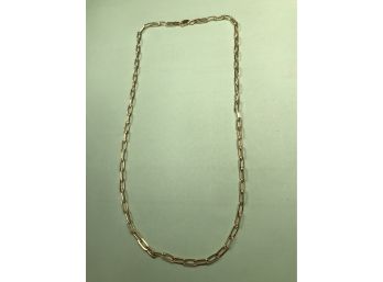 Beautiful Sterling Silver / 925 Necklace With 14kt Overlay - Open Oval Links - VERY Pretty - Made In Italy