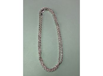 Wonderful STERLING SILVER / 925 Rope Necklace  22' Long - Made In Italy - Very Nice Necklace