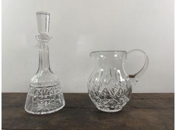 Lovely Crystal Decanter & Water Pitcher