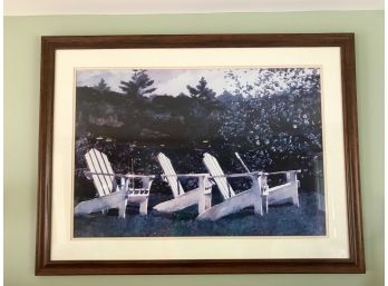 Framed And Matted Adirondack Chairs Wall Art