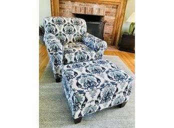 TEMPLE FURNITURE Plush Chair And Matching Ottoman (1 Of 2 Listed Separately In This Auction)