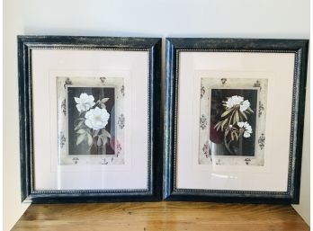 Pair Of Framed And Matted PEONY Pictures