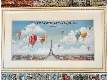 BALLOONING OVER PARIS Framed And Matted Picture